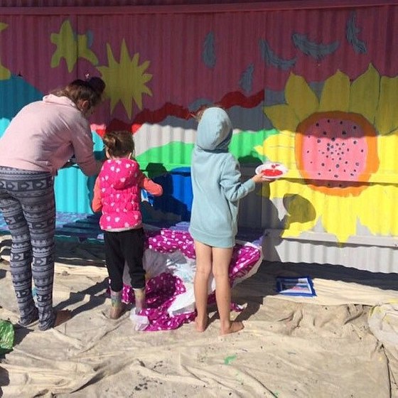 Collaborative Bus Shelter Painting